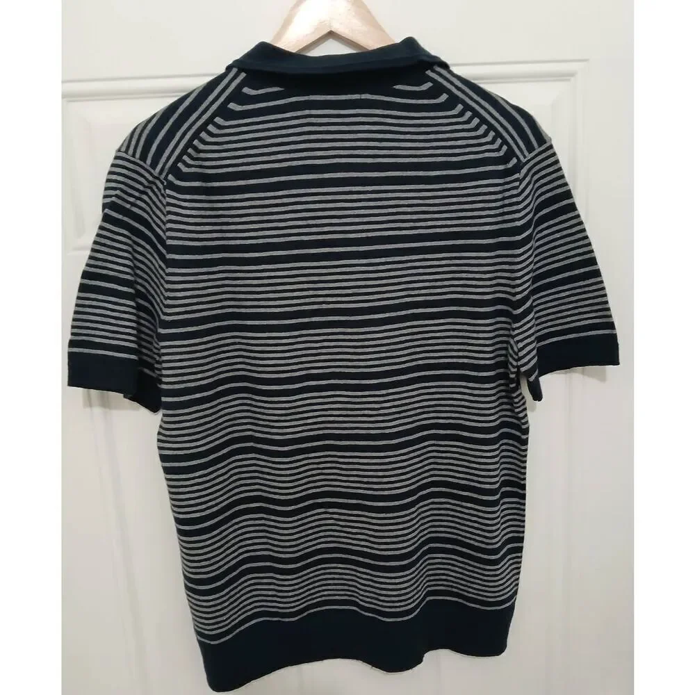 Banana republic mens medium organic cotton blue shortsleeve polo shirt